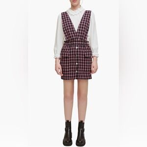 MAJE Ritrite Plaid Pinafore Dress. Sold Out Style! Size 8.